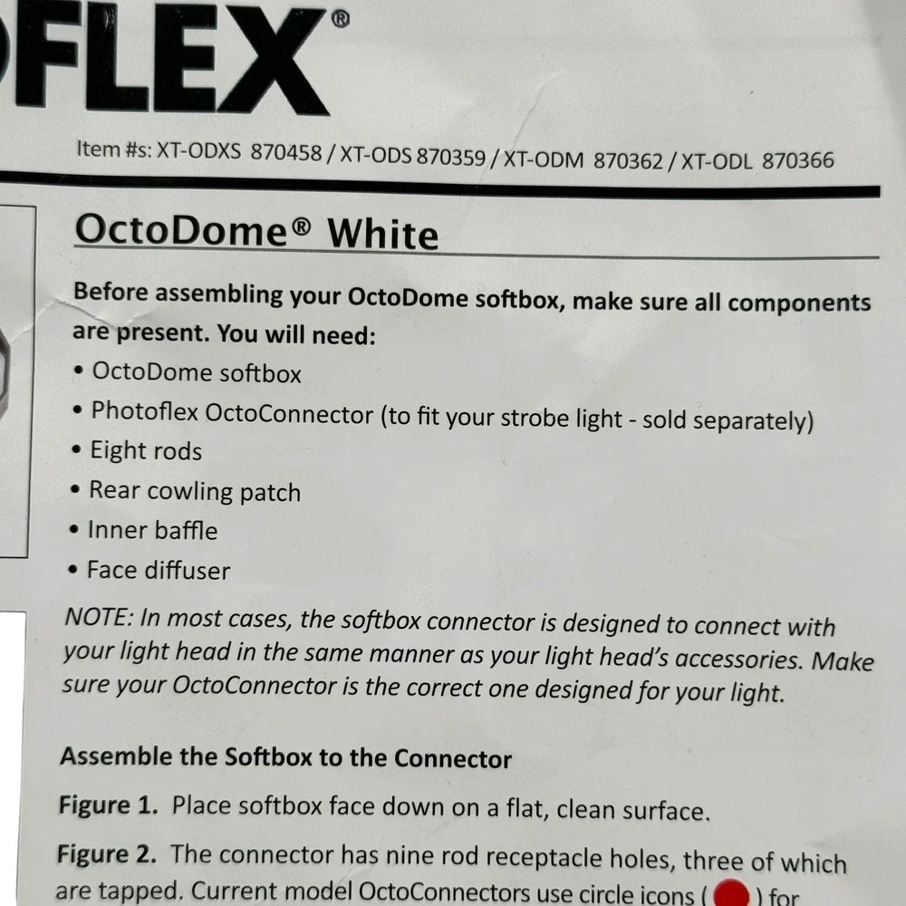 Photoflex OctoDome White Medium 5ft Softbox XT-ODM 870362 Bowens Speed Ring